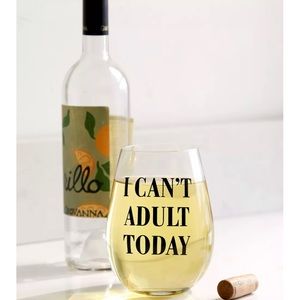 Urban Outfitters I Can’t Adult Today Oversized Wine Stemless Glass